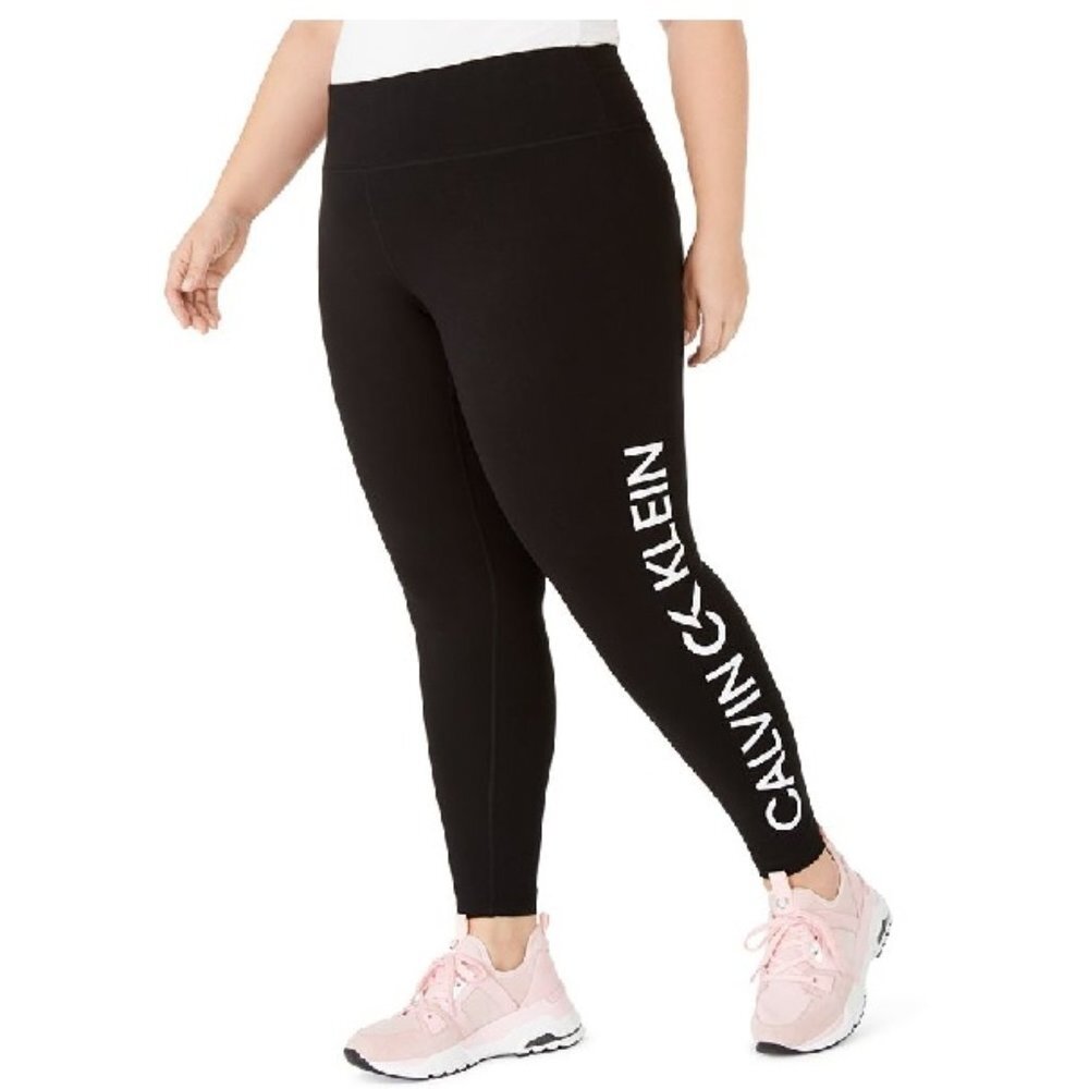 Calvin Klein Plus Size Logo High-Waist Leggings
